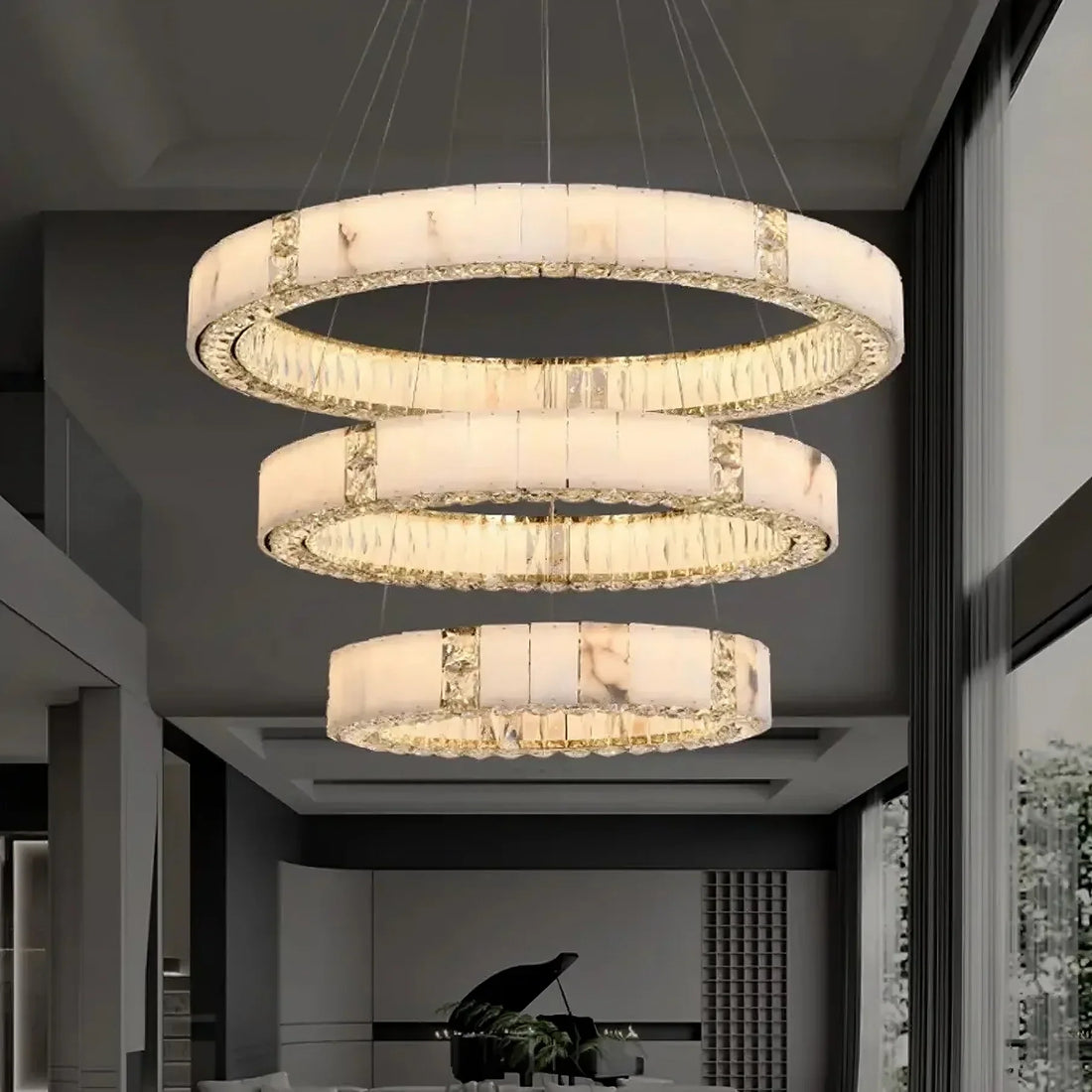 Marble & Crystal Modern Chandelier No. 2