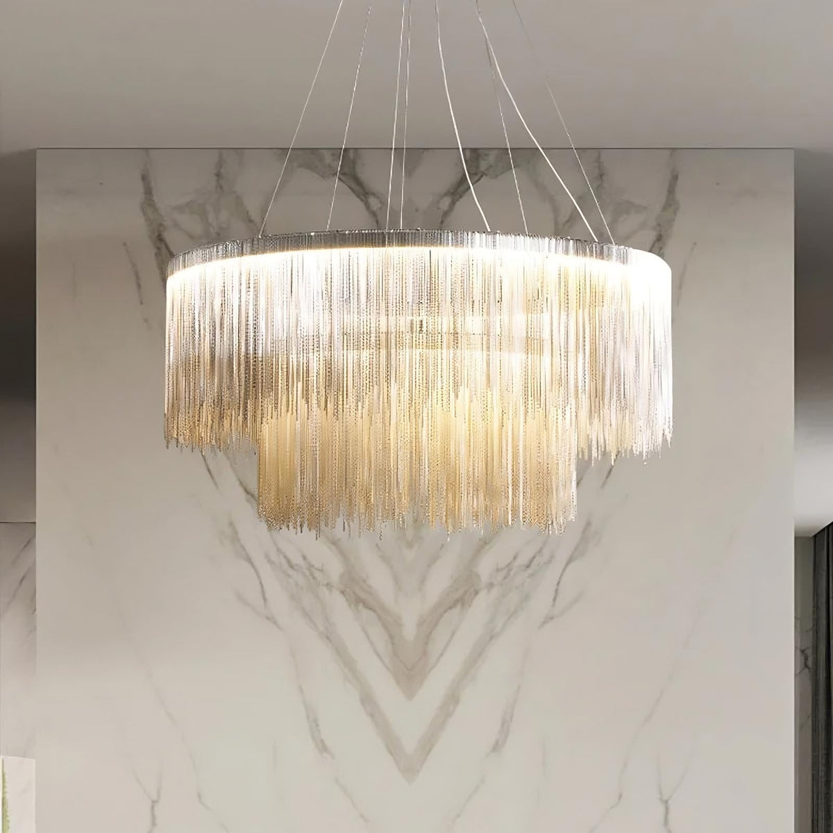 Cadena Steel Tassel Modern Chandelier