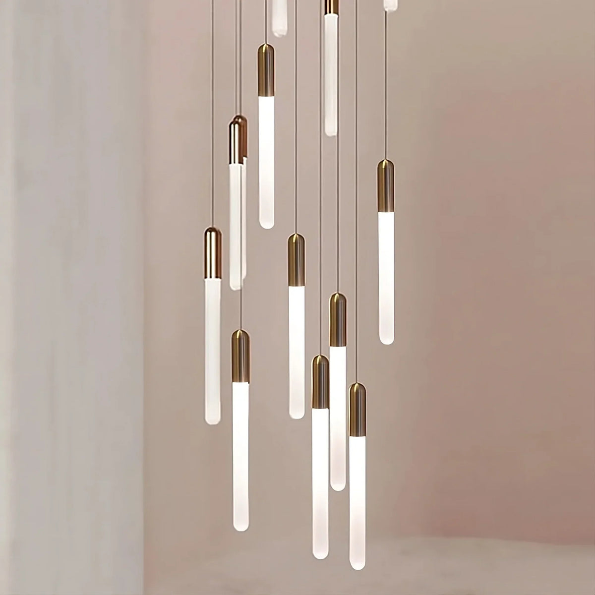 Villa Forci Duplex Staircase Foyer Chandelier, Gold