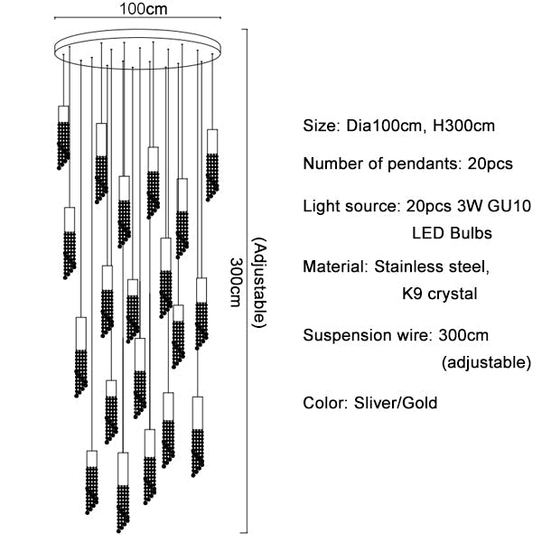 Canali Modern Crystal Pendant Chandelier - view 14