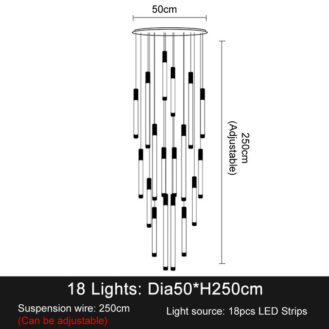 La Barra Staircase Foyer Chandelier, Black - view 6