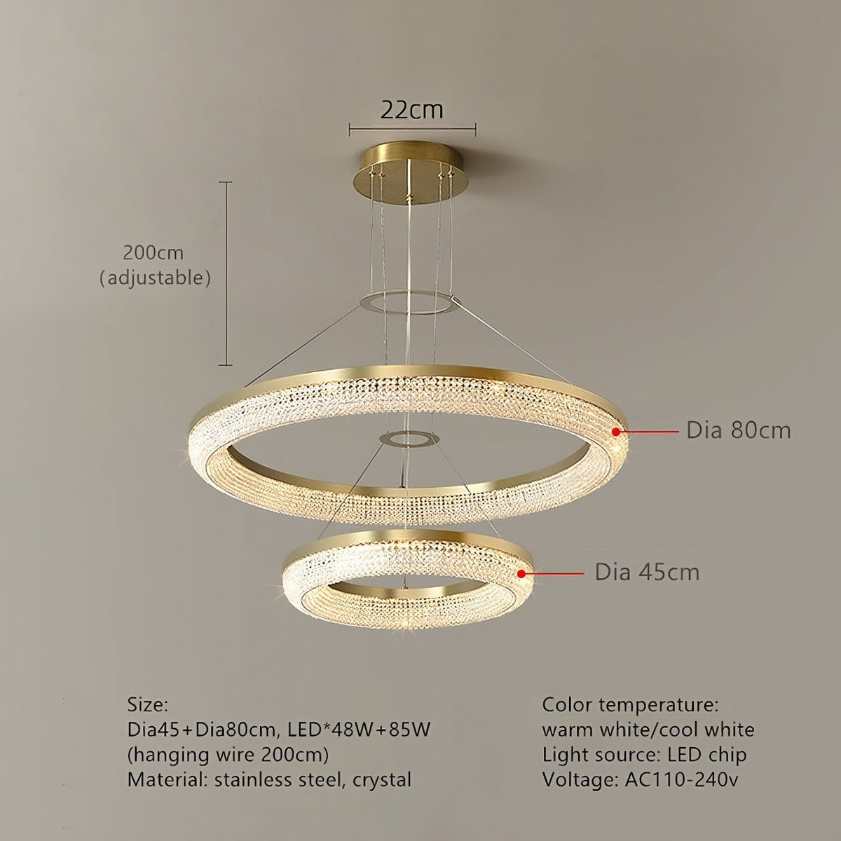 Bergamo Crystal Chandelier - view 2
