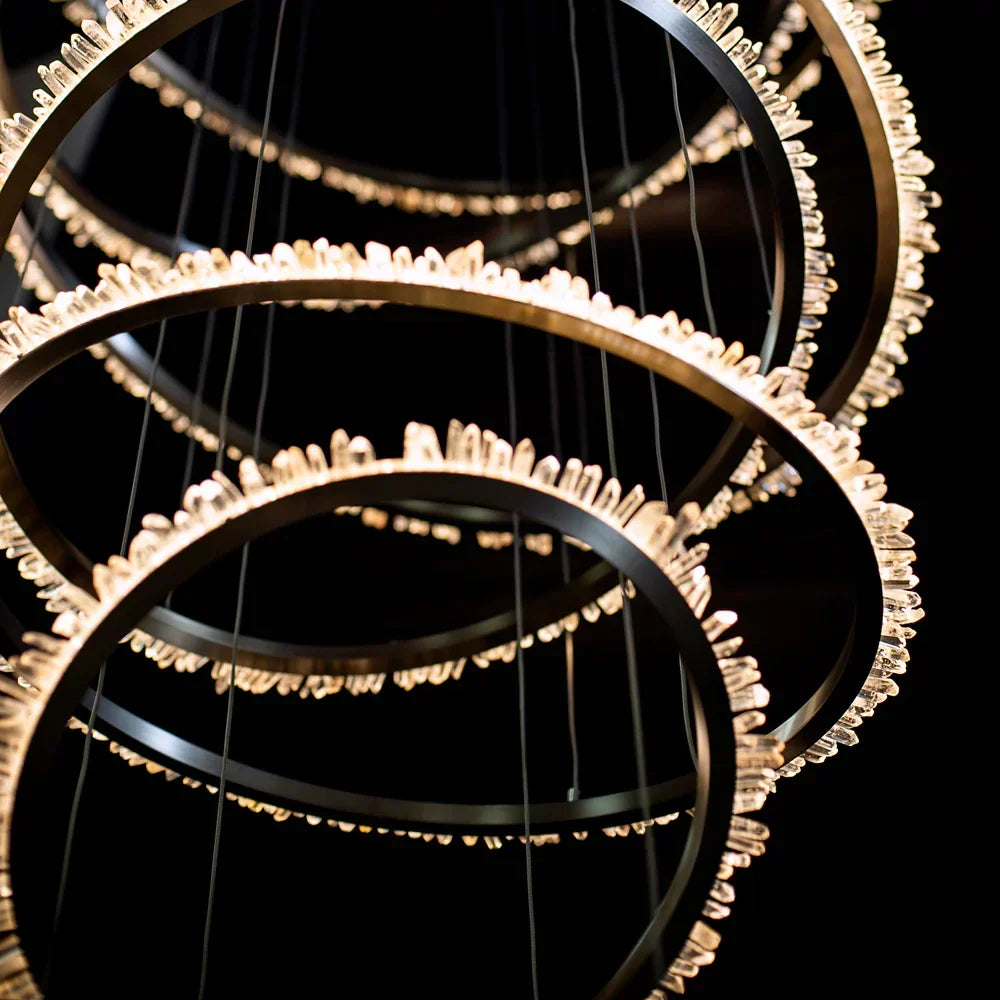 Primary Crystal Multi Rings Chandelier